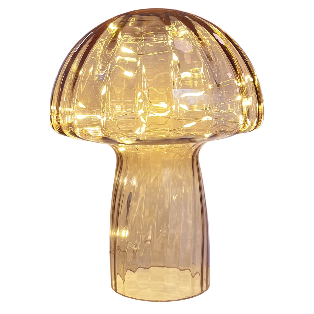 Mushroom 23cm Beige lámpara de mesa De Pixie Design - Est&aacute; equipado con un temporizador y un pr&aacute;ctico regulador de intensidad de 5 niveles para ajustar la luz seg&uacute;n las necesidades, lo que lo hace perfecto tanto como iluminaci&oacute;n de trabajo como como iluminaci&oacute;n acogedora por la noche.