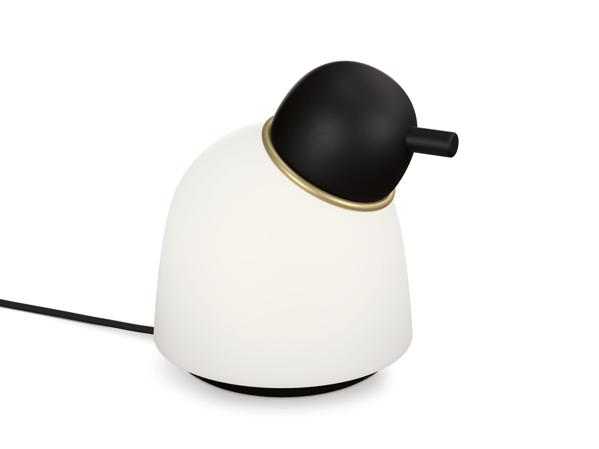 Bird 22cm Negro/latón lámpara de mesa De Belid - 