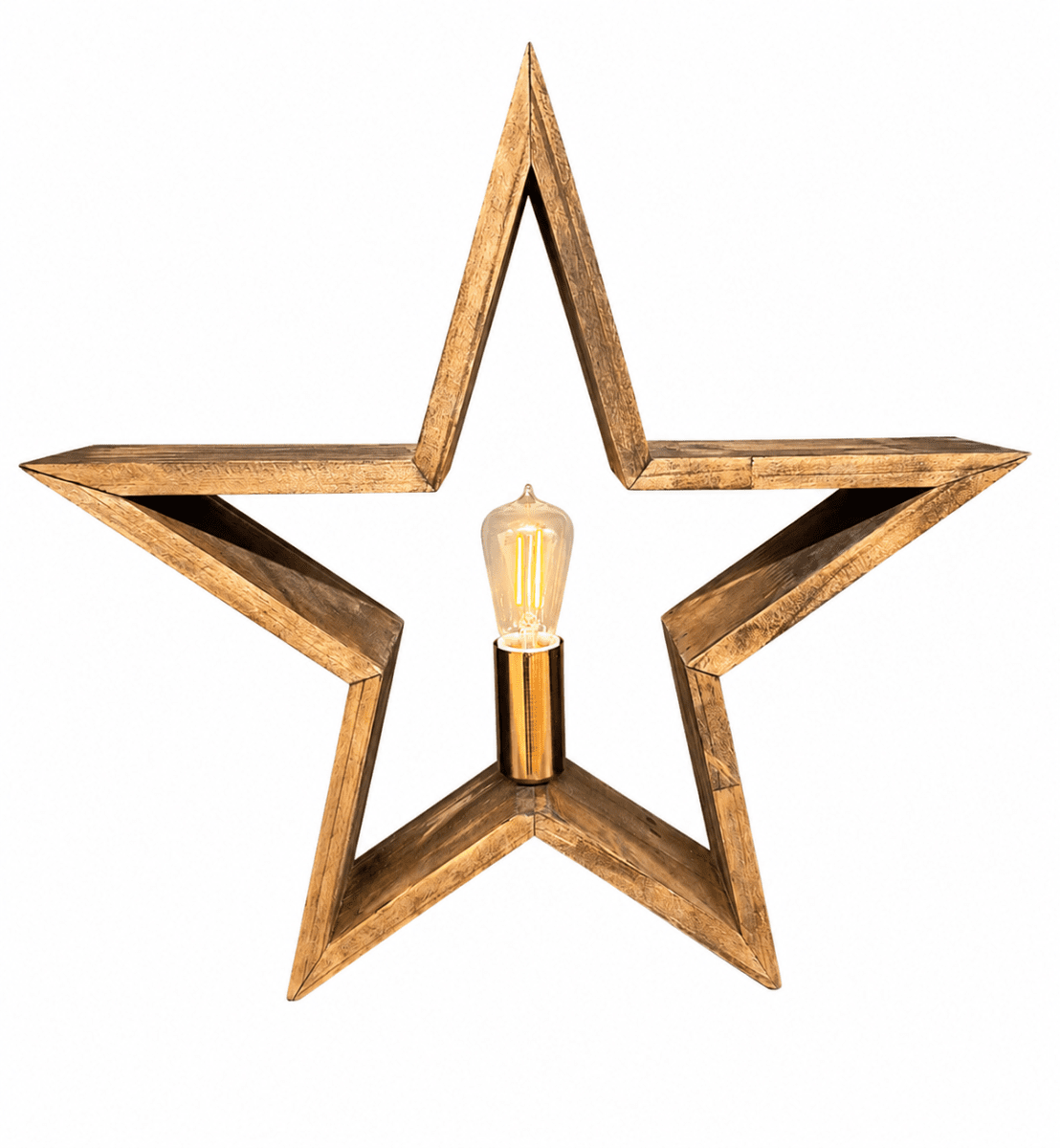 Bolmen Ø35 mancha marrón De Pixie Design - La Bolmen es una estrella de Adviento de madera con un acabado en marrón claro que realza la veta de la madera y le confiere un aspecto cálido y natural.