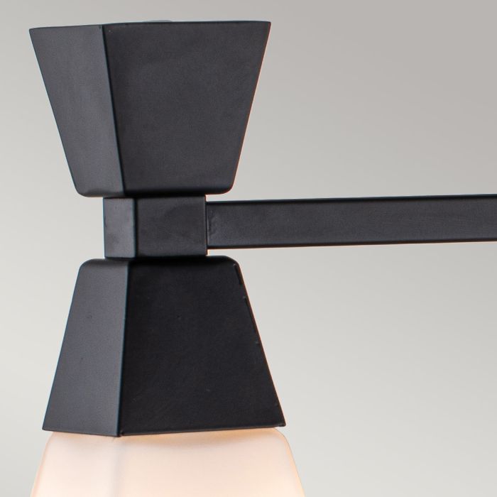Bowtie 57cm Negro lámpara de baño De Elstead Lighting - La lámpara de pared Bowtie en negro mate es una moderna lámpara de espejo con protección IP44 y, por lo tanto, es adecuada para baños, pero también para otros espacios interiores como lavaderos o aseos de invitados.