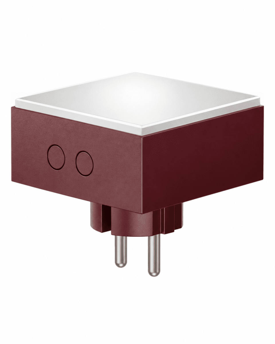 LAMP 1 - EU borgoña De Avolt - La lámpara está fabricada en policarbonato y cuenta con una cubierta de vidrio esmerilado y texturizado que difunde la luz de forma suave y agradable.