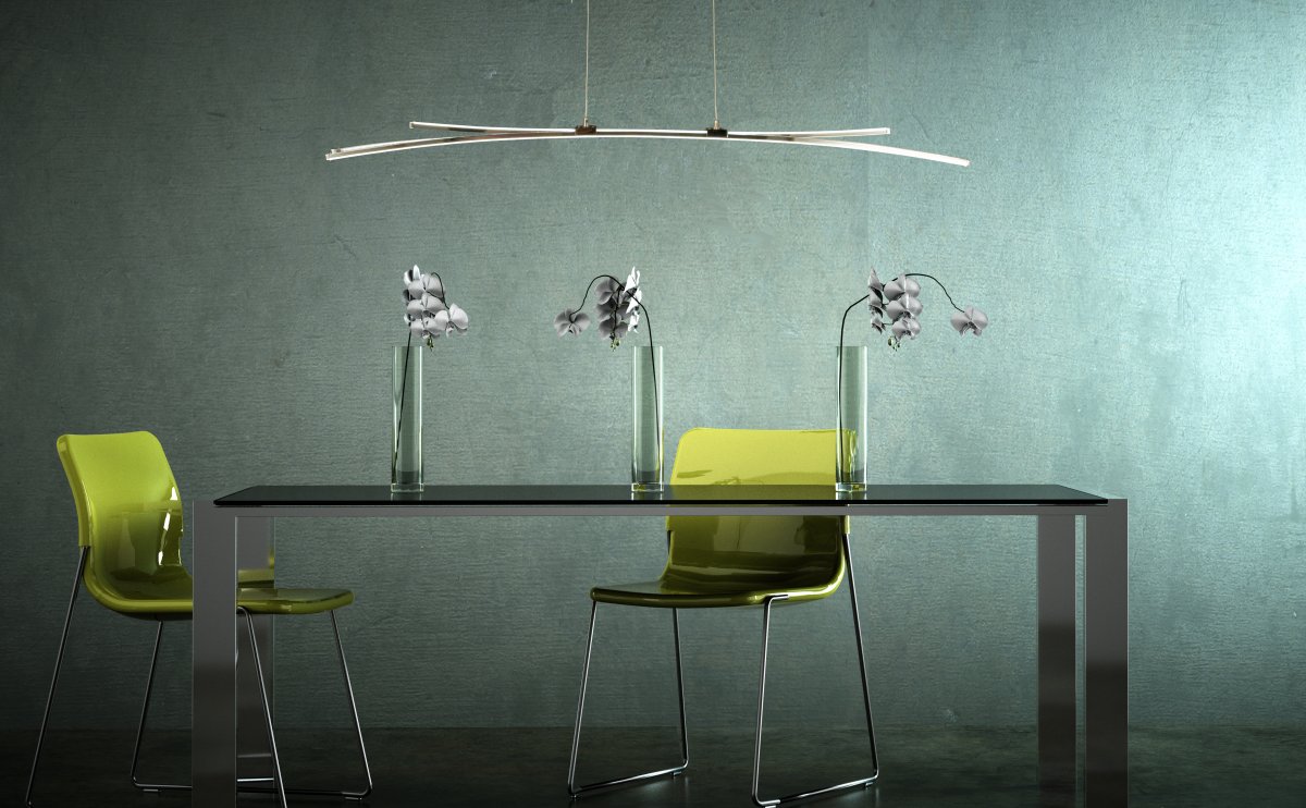 Svala 114cm Cromo Lámpas de techo De Aneta Lighting - Aluminio y LED de 30W, la fuente de luz es integrada y regulable.