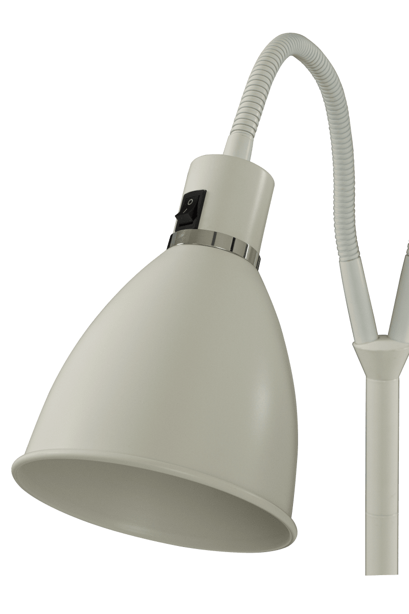 Idre 2 Blanco lámpara de pie De Aneta Lighting - La lámpara de pie Idre con doble cabezal presenta un diseño clásico realizado en metal lacado en blanco y anillos decorativos en color cromado.