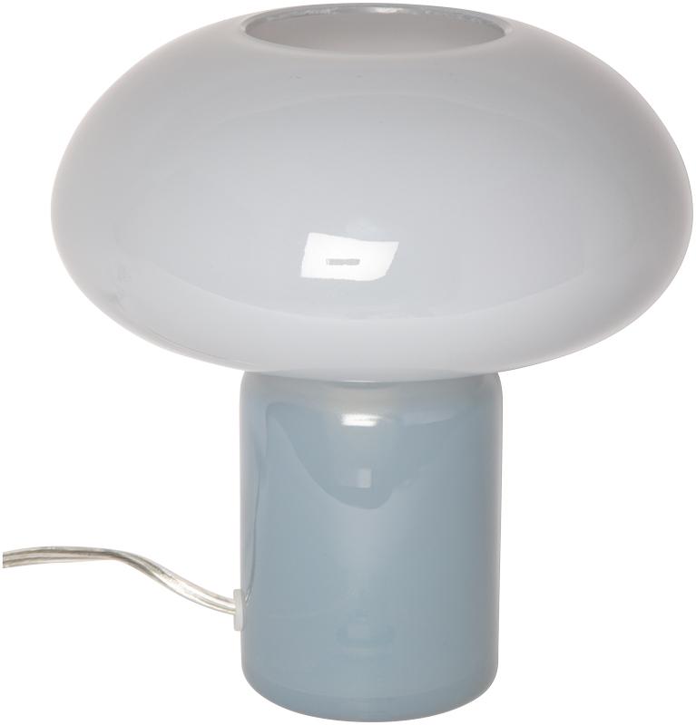 Glas 23cm Azul lámpara de mesa De Eja - Su luz tenue crea una atmósfera agradable, convirtiéndola en el centro de atención perfecto para una mesa auxiliar, el alféizar de una ventana o la mesita de noche.