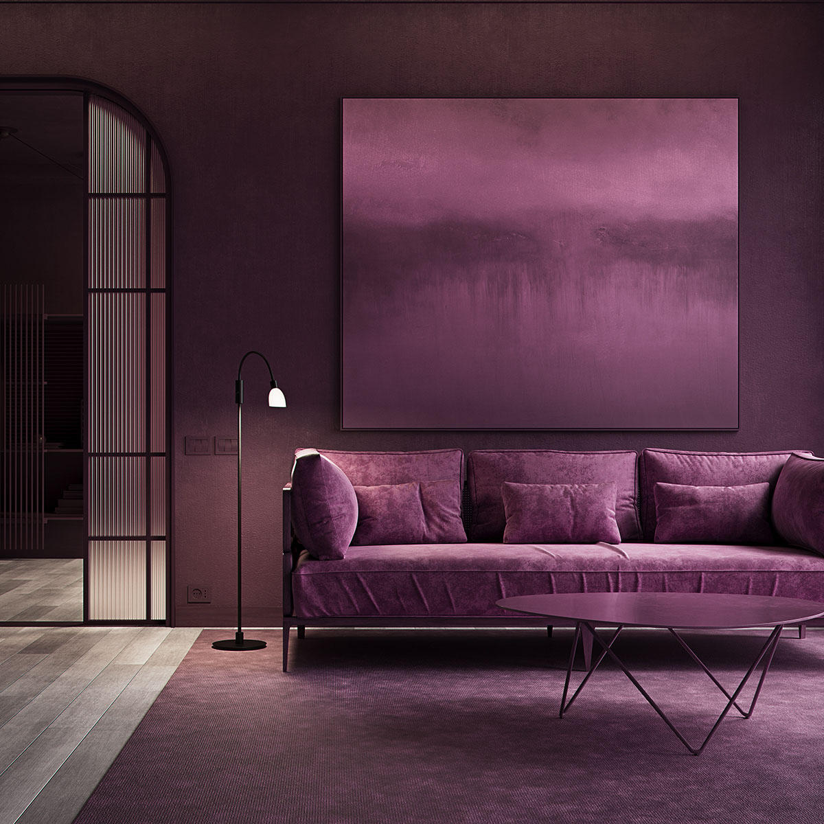 Cut Negro lámpara de pie De Herstal - Deja que la l&aacute;mpara de pie Cut aporte elegancia y luminosidad a tu estancia.