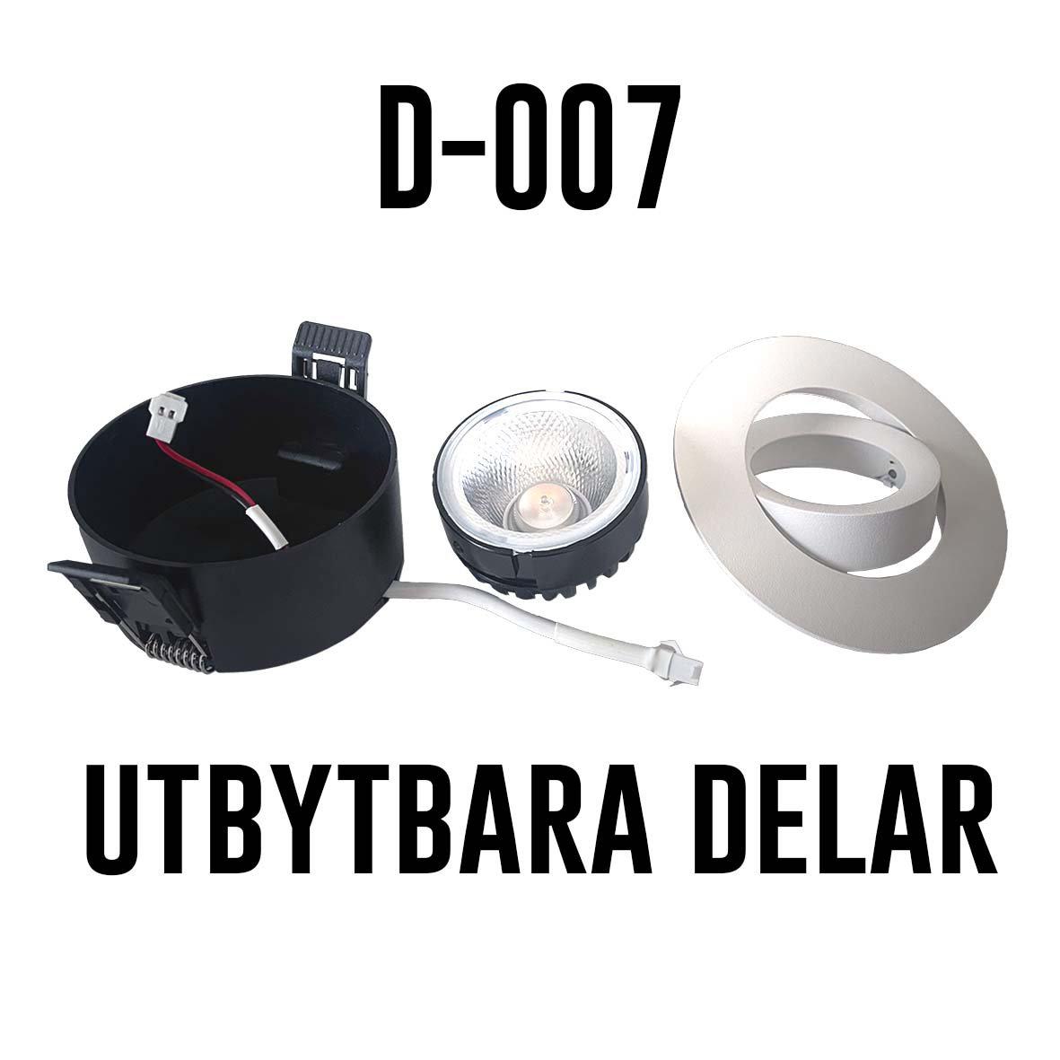 D-007 Downlight 2700K Negro De Designlight - El driver y la caja de conexiones (incluidos) est&aacute;n dise&ntilde;ados para usarse con pantallas planas de 28 mm en combinaci&oacute;n con placas de techo de 12 a 13 mm de espesor.