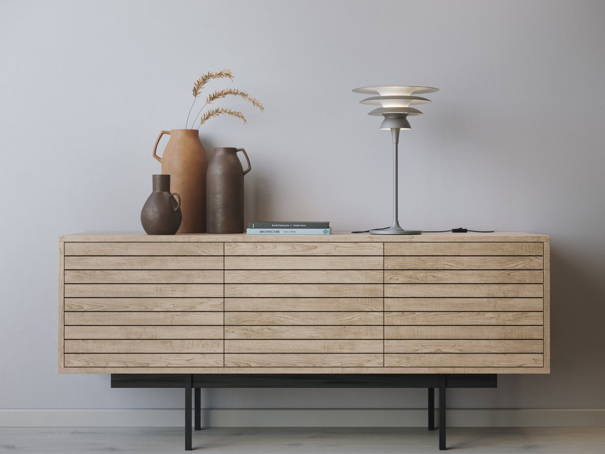 Da Vinci 50cm Gris óxido lámpara de mesa De Belid - Con una altura de 50 cm y una pantalla de 30 cm de di&aacute;metro, crea una hermosa luz que realza tu interior.