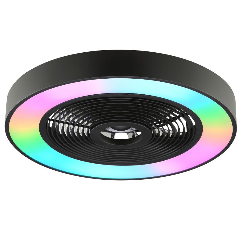 Catania Ø48 Negro De Brilliant - Gracias a la tecnolog&iacute;a IC-RGB, las transiciones de color suaves y los vibrantes efectos de iluminaci&oacute;n crean un ambiente &uacute;nico y envolvente.