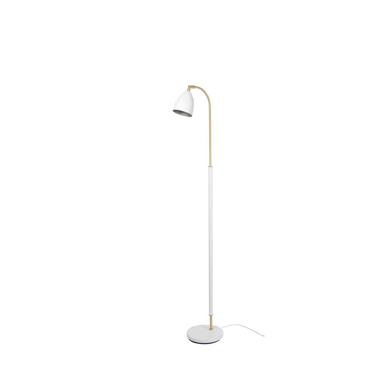 Deluxe Blanco/latón lámpara de pie De Belid - La combinaci&oacute;n de blanco y lat&oacute;n le da un ambiente lujoso y un toque moderno que realza el interior.