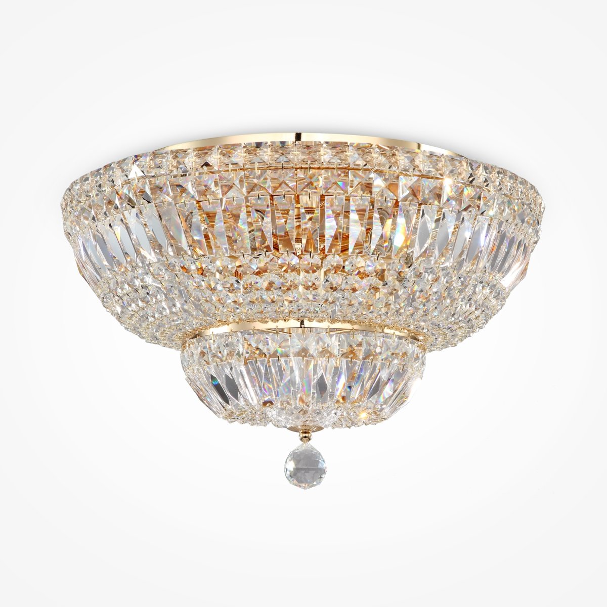 Basfor Ø45 Oro cristal De Maytoni - Esta lámpara de techo de cristal es perfecta para quienes quieran añadir un toque de glamour y exclusividad a su hogar, especialmente en el salón, el comedor o la zona de entrada.