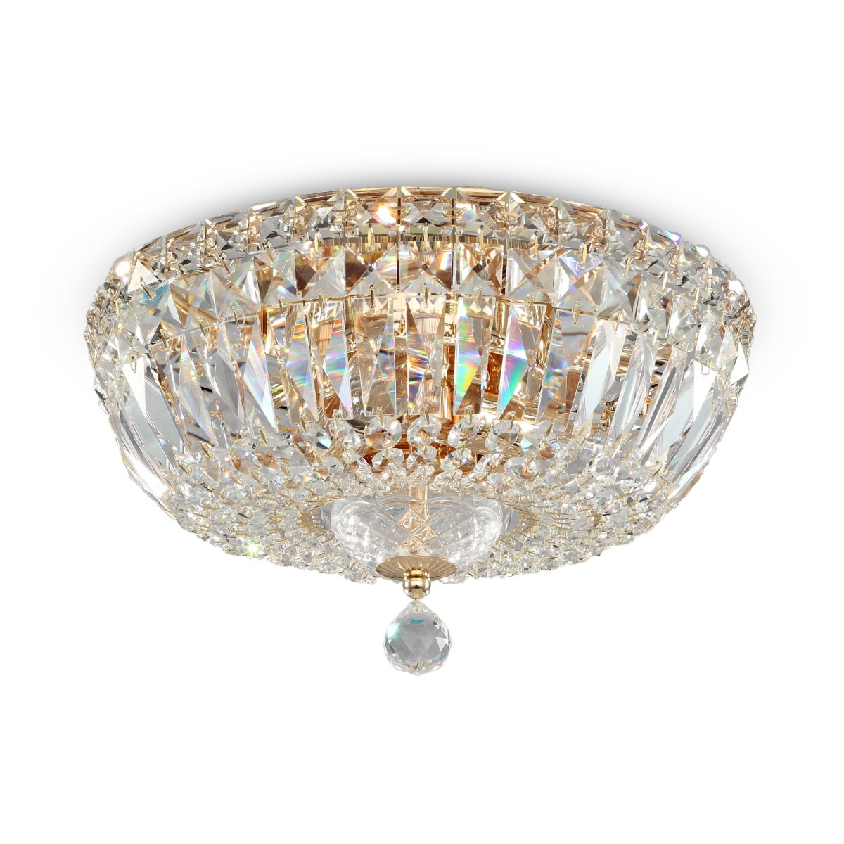 Basfor Ø30 Oro cristal De Maytoni - Esta l&aacute;mpara de techo de cristal es perfecta para quienes quieran a&ntilde;adir un toque de glamour y exclusividad a su hogar, especialmente en el sal&oacute;n, el comedor o la zona de entrada.
