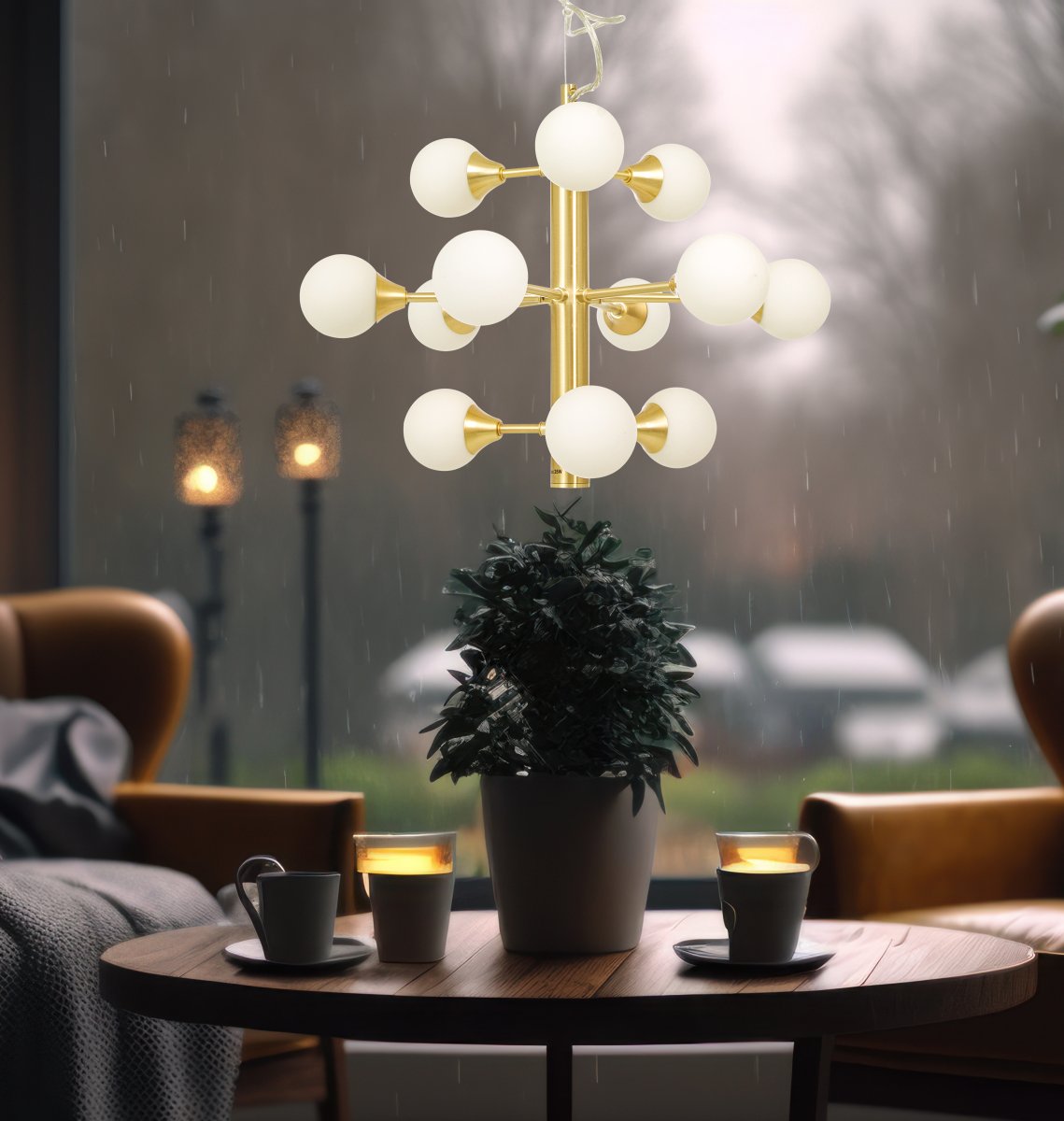 Cosmos Ø50 Latón mate Lámpas de techo De Aneta Lighting - Copa de techo de latón para suspensión con gancho y bloque de terminales, el enchufe de la lámpara es fácil de instalar.