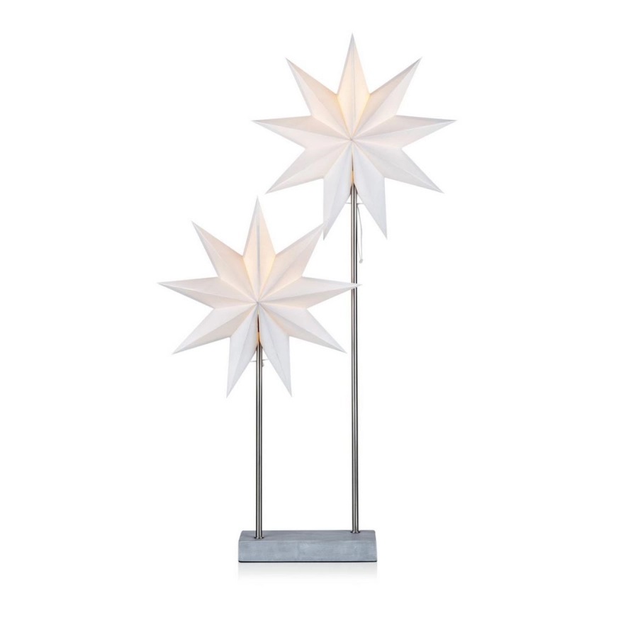 Duva Doble 80cm Blanco De Markslöjd - Duva Double es una decoraci&oacute;n de mesa elegante y festiva que difunde una hermosa luz a trav&eacute;s de sus dos brazos.