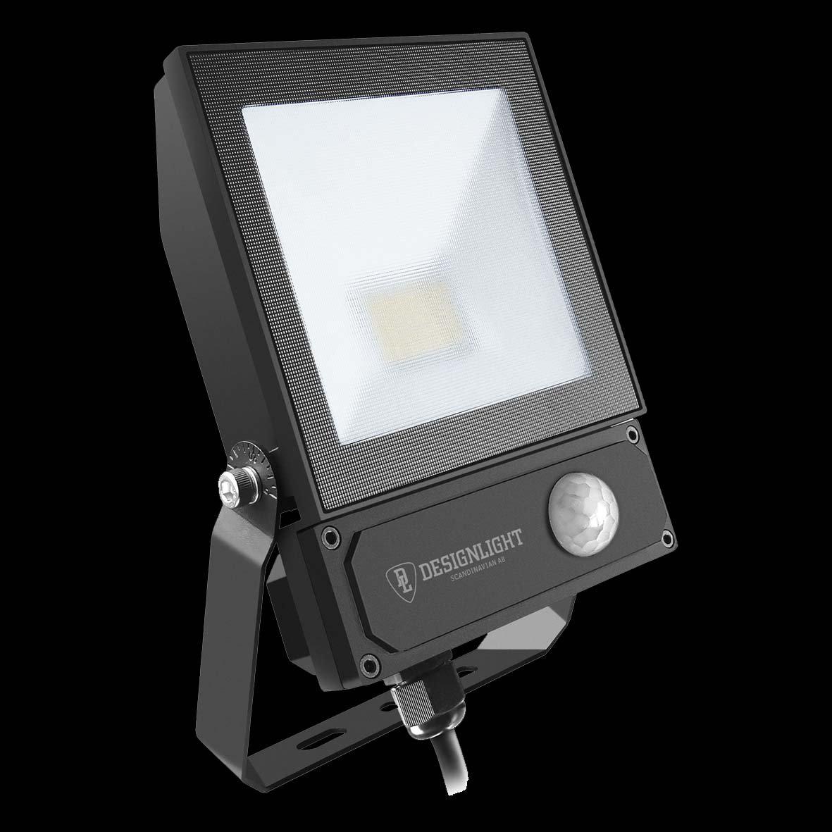 Elly foco 30W con sensor Negro De Designlight - Con el mando a distancia, puede:Ajustar la sensibilidad del sensor de movimientoEstablecer el nivel de activaci&oacute;n del sensor de luz (LUX)Establecer la duraci&oacute;n de la iluminaci&oacute;n despu&eacute;s de la detecci&oacute;n de movimientoLa luz combina un alto brillo con un funcionamiento de bajo consumo y activaci&oacute;n bajo demanda, lo que contribuye a reducir el consumo de energ&iacute;a.