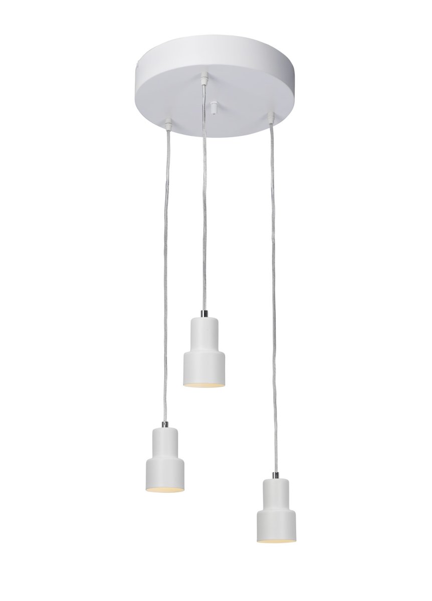 Placa De Techo Blanco De Cottex - El dise&ntilde;o blanco atemporal con tres salidas y suspensi&oacute;n con gancho se adapta a todo tipo de suspensi&oacute;n de techo interior.