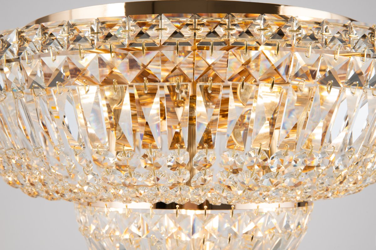 Basfor Ø45 Oro cristal De Maytoni - Esta lámpara de techo de cristal es perfecta para quienes quieran añadir un toque de glamour y exclusividad a su hogar, especialmente en el salón, el comedor o la zona de entrada.
