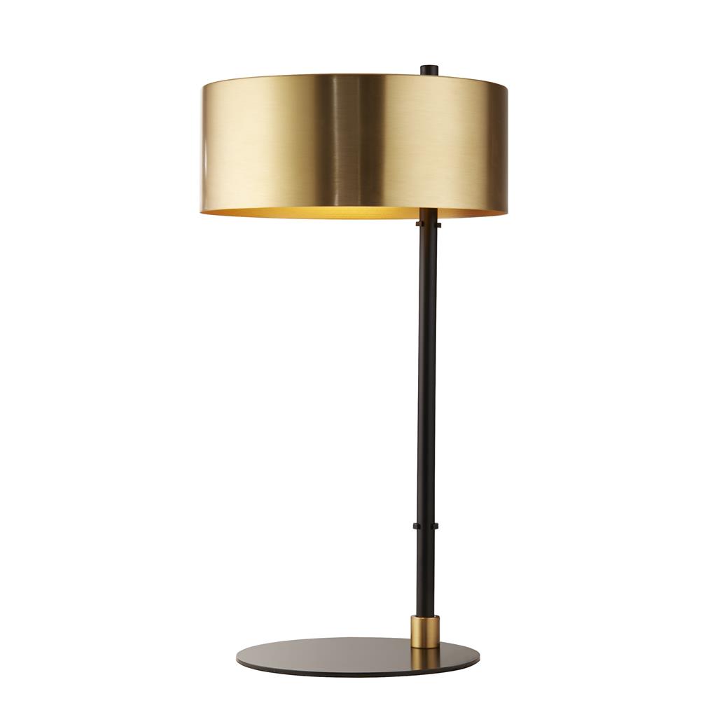 Knox 50cm Oro lámpara de mesa De Searchlight - La pantalla dorada da una sensaci&oacute;n de exclusividad y hace de la l&aacute;mpara un detalle elegante en el sal&oacute;n o el dormitorio.