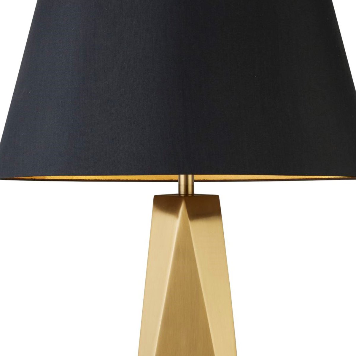 Maldon 58cm Oro lámpara de mesa De Searchlight - La base de prisma de color dorado está terminada con una moderna pantalla negra con un interior de color dorado y agrega un toque de glamour a su hogar.