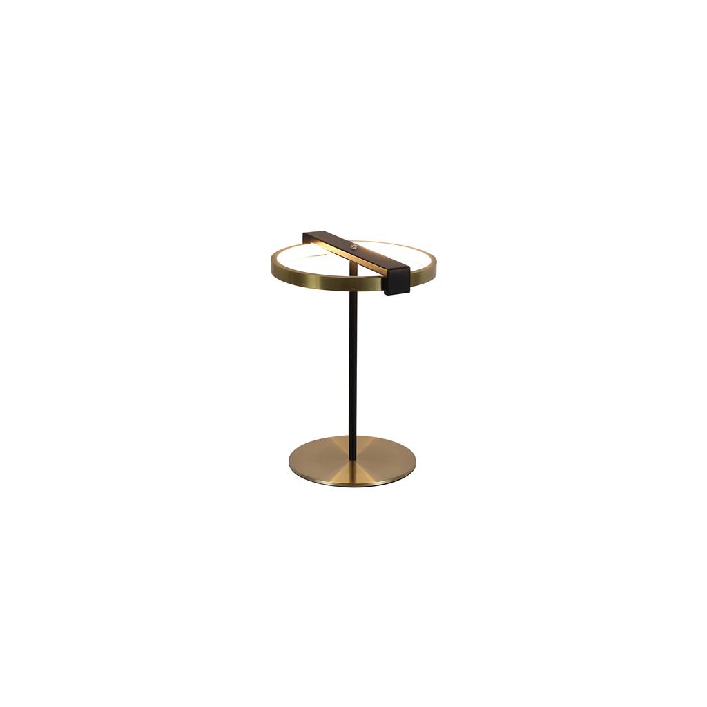 Aerial 35cm Latón/negro lámpara de mesa De Searchlight - Su elegante anillo con LED integrado proporciona una luz uniforme y agradable, y se adapta perfectamente a una mesa auxiliar, un escritorio o una mesita de noche.