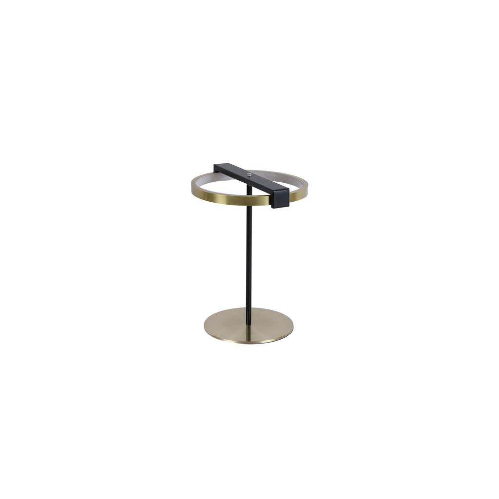 Aerial 35cm Latón/negro lámpara de mesa De Searchlight - Su elegante anillo con LED integrado proporciona una luz uniforme y agradable, y se adapta perfectamente a una mesa auxiliar, un escritorio o una mesita de noche.