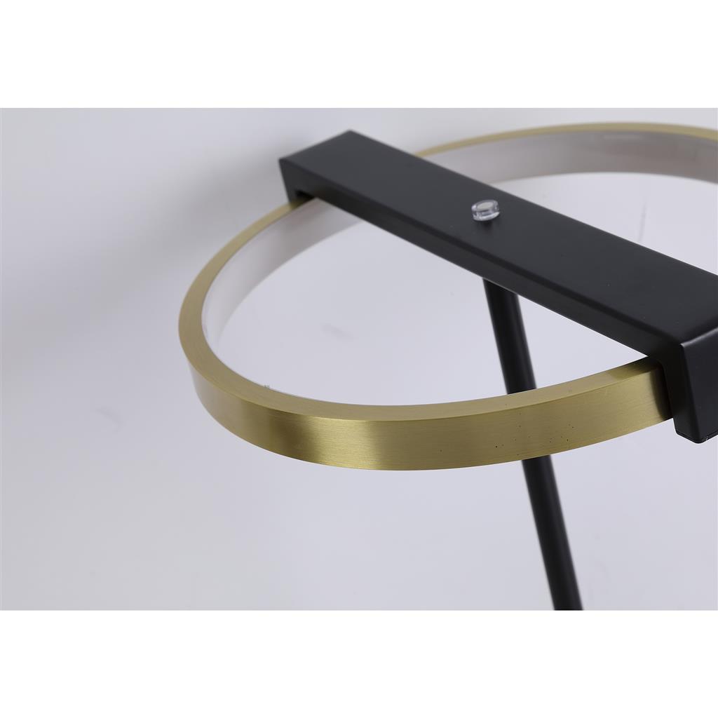 Aerial 35cm Latón/negro lámpara de mesa De Searchlight - Su elegante anillo con LED integrado proporciona una luz uniforme y agradable, y se adapta perfectamente a una mesa auxiliar, un escritorio o una mesita de noche.