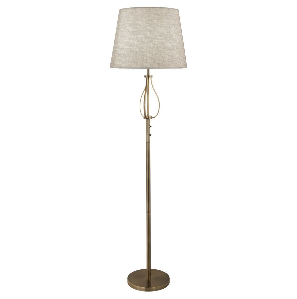 Vegas Latón antiguo lámpara de pie De Searchlight - Su diseño atemporal se adapta perfectamente a interiores tradicionales y modernos y lo convierte en un hermoso complemento para la sala de estar, el dormitorio o el rincón de lectura.
