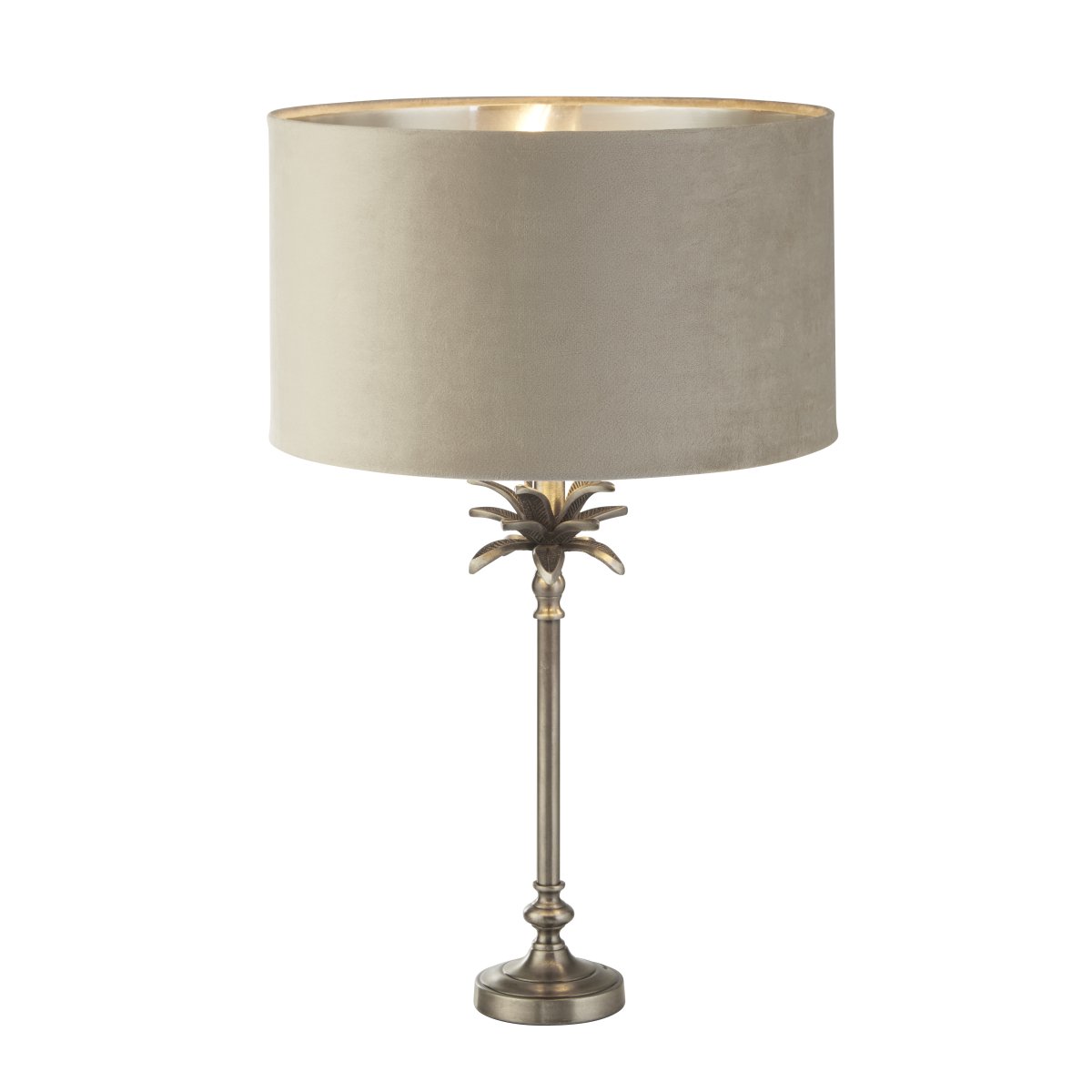 Palm 45cm Gris pardo lámpara de mesa De Searchlight - Con un ángulo de inclinación ajustable de 6 grados, la lámpara ofrece la flexibilidad de dirigir la luz y crear la atmósfera perfecta, así como enfocar la iluminación donde más la necesita.