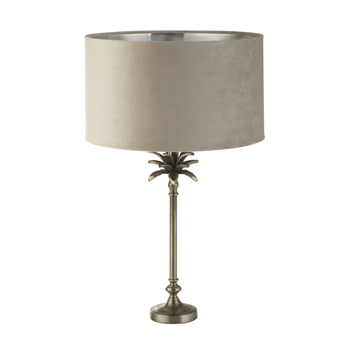 Palm 45cm Gris pardo lámpara de mesa De Searchlight - Con un ángulo de inclinación ajustable de 6 grados, la lámpara ofrece la flexibilidad de dirigir la luz y crear la atmósfera perfecta, así como enfocar la iluminación donde más la necesita.