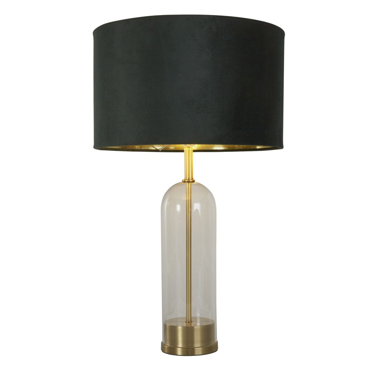 Oxford 44cm Verde lámpara de mesa De Searchlight - La lujosa pantalla de terciopelo verde con interior dorado le da a la l&aacute;mpara un toque elegante y con estilo, perfecto para el dormitorio o la sala de estar.