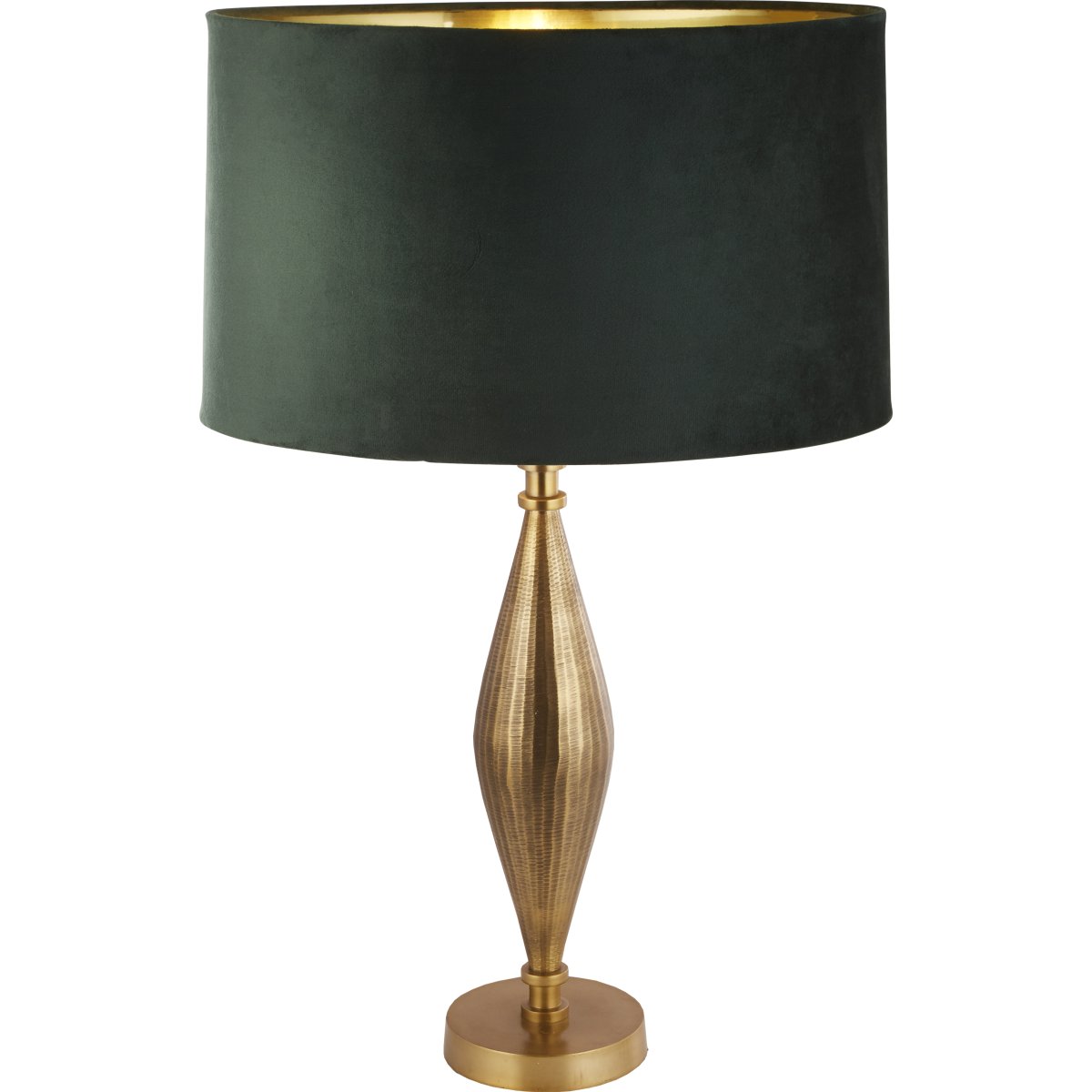 Imagen ampliada de Rye 50cm Verde lámpara de mesa De Searchlight - La combinaci&oacute;n de la base de metal de color lat&oacute;n antiguo y la lujosa pantalla de terciopelo verde oscuro irradia elegancia y sofisticaci&oacute;n.