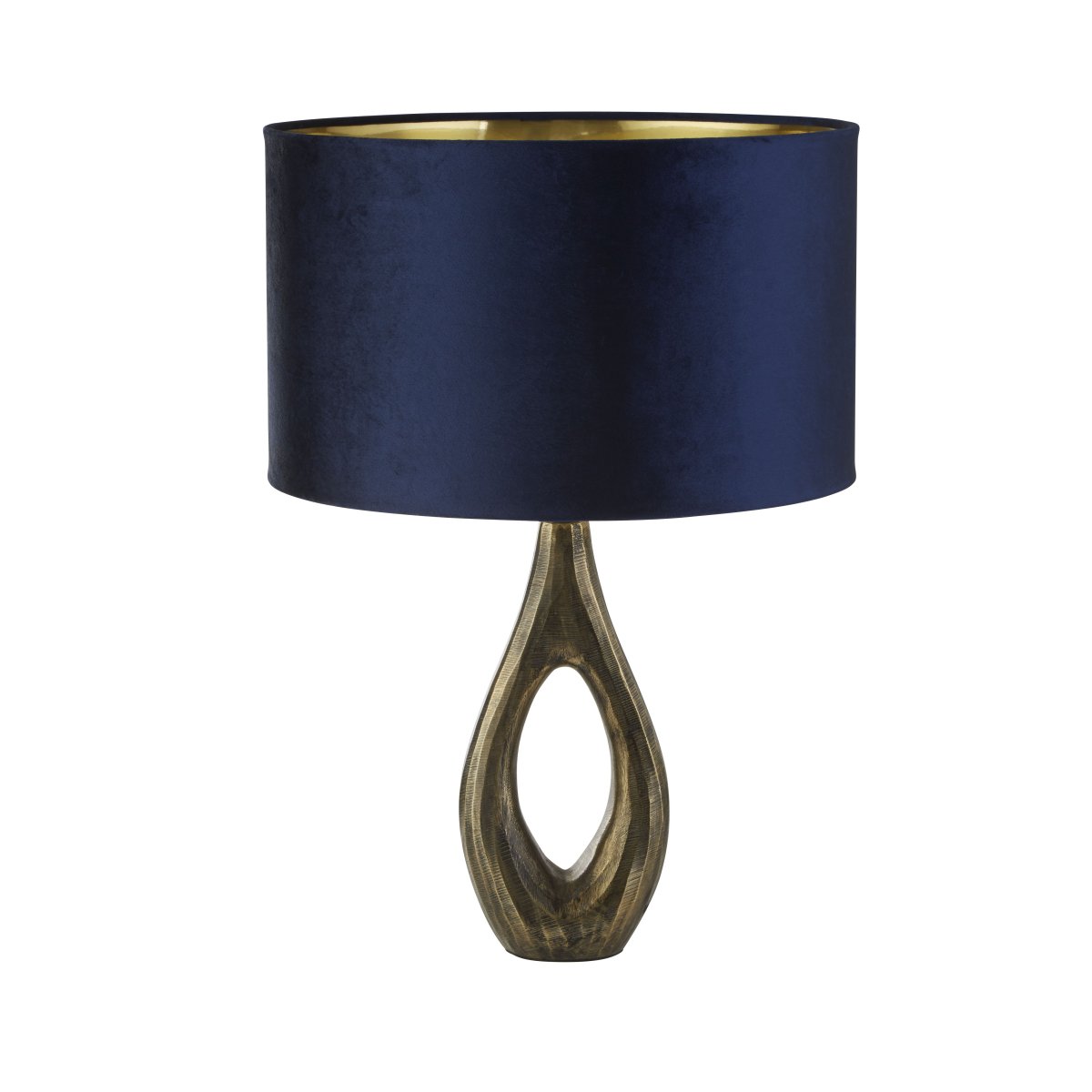 Bucklow 40cm Azul oscuro lámpara de mesa De Searchlight - El sofisticado diseño de la lámpara transmite una sensación de estilo sofisticado y crea una luz cálida y suave que es perfecta para crear un ambiente acogedor en la sala de estar o el dormitorio.