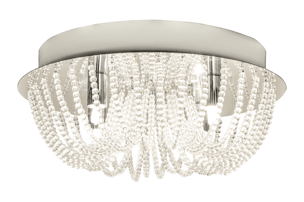 Singoalla Ø35 Cromo plafón De Aneta Lighting - Los prismas rodean las fuentes de luz y crean una atm&oacute;sfera agradable en la habitaci&oacute;n cuando la l&aacute;mpara est&aacute; encendida.