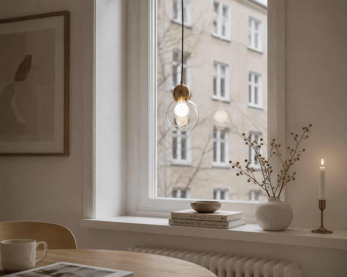 Barba Ø15 Transparente/cobre lámpara de ventana De Lampan - Gracias a su forma redonda, la l&aacute;mpara es un elemento decorativo que se integra a la perfecci&oacute;n en cualquier ambiente.