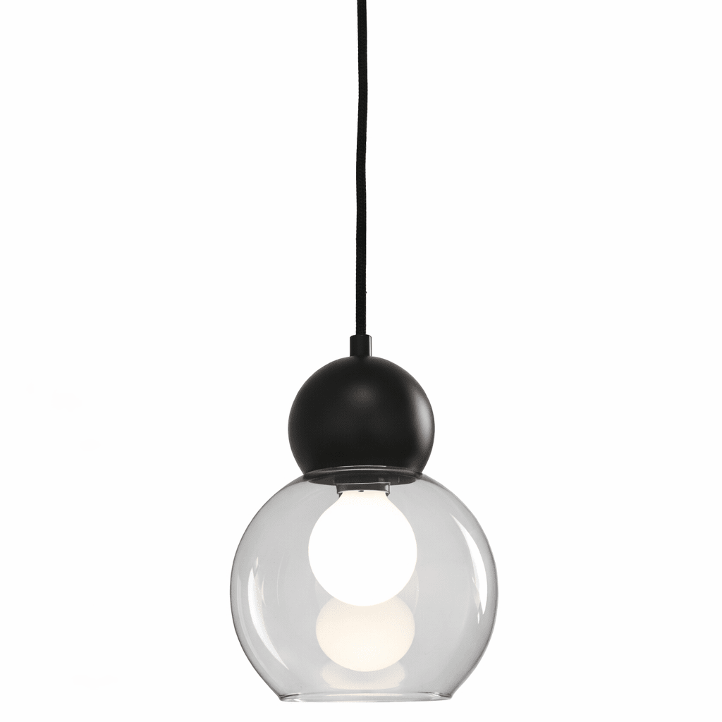 Barba Ø15 Humo/negro lámpara de ventana De Lampan - La pantalla de metal negro le confiere un aspecto elegante y atemporal, mientras que el cristal ahumado proporciona una luz suave y agradable.