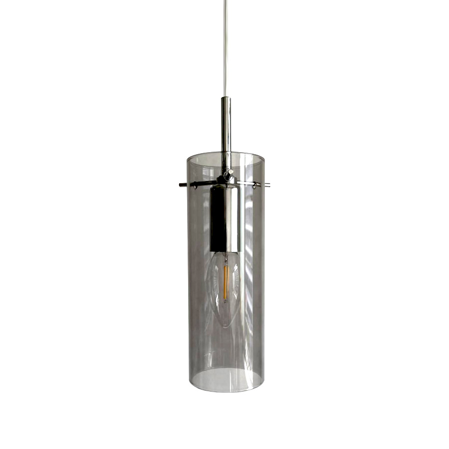 Cilinda Ø7 Cromado/ahumado lámpara de ventana De Nordic Lighting - El cristal ahumado garantiza una hermosa distribuci&oacute;n de la luz y, en combinaci&oacute;n con los detalles cromados, se convierte en un elegante detalle interior.