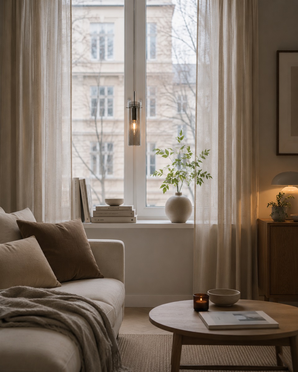 Cilinda Ø7 Cromado/ahumado lámpara de ventana De Nordic Lighting - El cristal ahumado garantiza una hermosa distribuci&oacute;n de la luz y, en combinaci&oacute;n con los detalles cromados, se convierte en un elegante detalle interior.