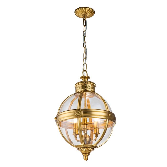Adams Ø37 Latón Lámpas de techo De Elstead Lighting - Su dise&ntilde;o r&uacute;stico y atemporal es especialmente elegante gracias a su acabado en lat&oacute;n pulido oscuro y al cristal transparente, que realza la fuente de luz a la perfecci&oacute;n.