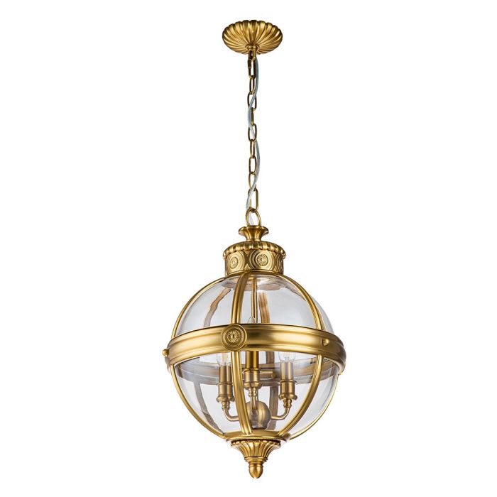Adams Ø37 Latón Lámpas de techo De Elstead Lighting - Su dise&ntilde;o r&uacute;stico y atemporal es especialmente elegante gracias a su acabado en lat&oacute;n pulido oscuro y al cristal transparente, que realza la fuente de luz a la perfecci&oacute;n.