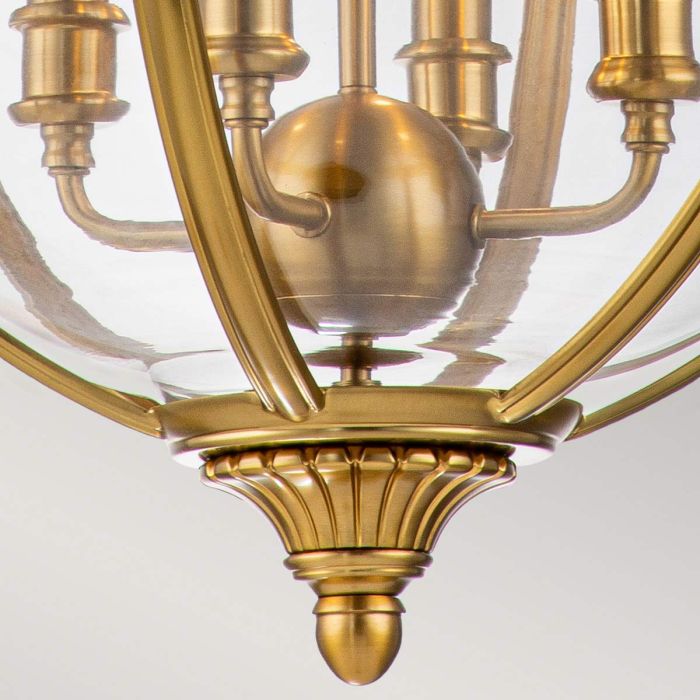 Adams Ø50 Latón Lámpas de techo De Elstead Lighting - Su dise&ntilde;o r&uacute;stico y atemporal es especialmente elegante gracias a su acabado en lat&oacute;n pulido oscuro y al cristal transparente, que realza la fuente de luz a la perfecci&oacute;n.