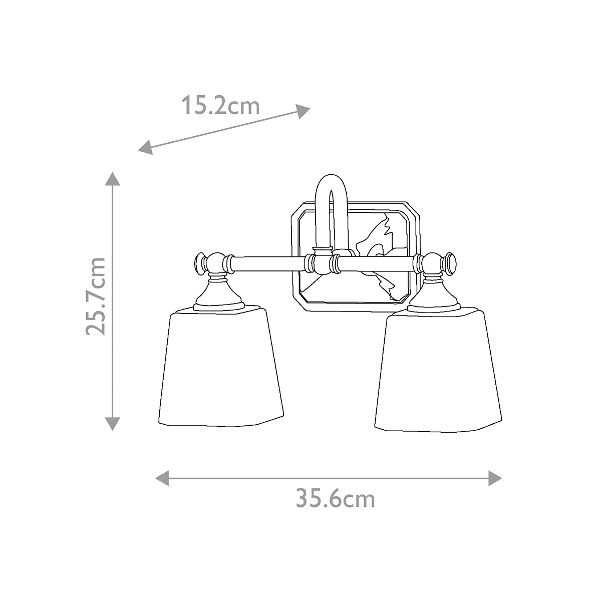 Concord 36cm Cromo lámpara de baño De Elstead Lighting - Está hecho de acero y vidrio de alta calidad y presenta un elegante acabado cromado que le da una sensación de lujo.