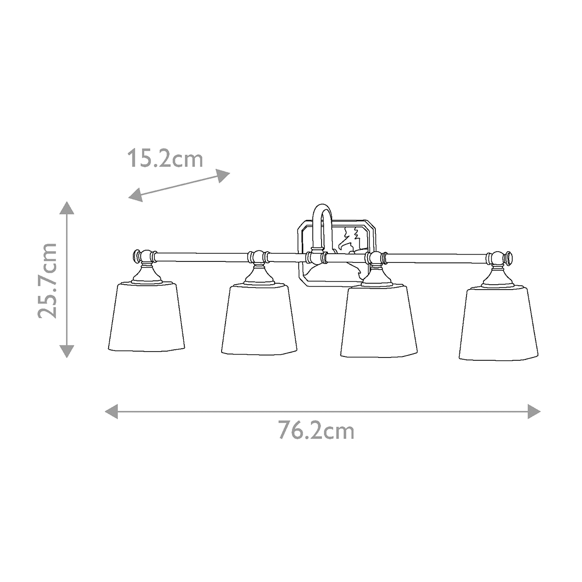 Concord 76cm Cromo lámpara de baño De Elstead Lighting - Está hecho de acero y vidrio de alta calidad y presenta un elegante acabado cromado que le da una sensación de lujo.