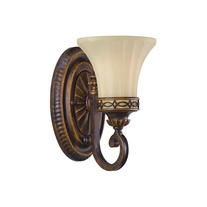 Drawing Room 25cm Bronce lámpara de pared De Elstead Lighting - Ljusk&auml;llan omfamnas av det dekorativa glaset som bidrar med en fin och harmonisk ljusspridning i rummet.
