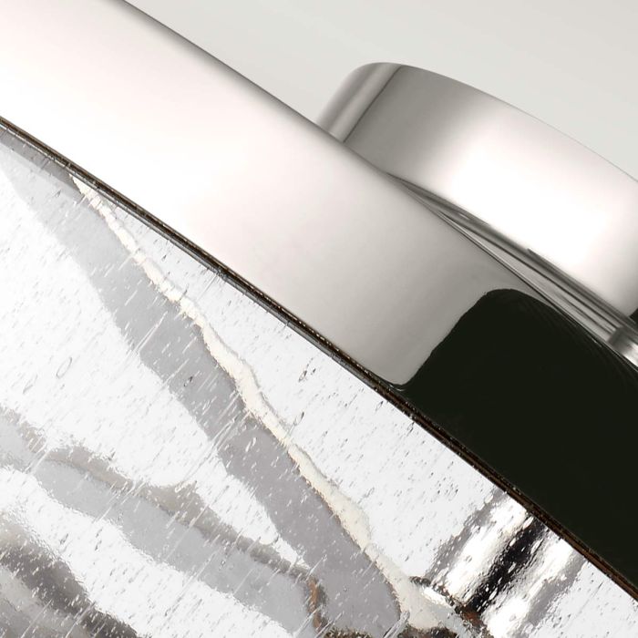 Harrow Ø38 níquel pulido plafón De Elstead Lighting - La l&aacute;mpara de techo Harrow combina un moderno cristal transparente con burbujas y un elegante marco de n&iacute;quel pulido.