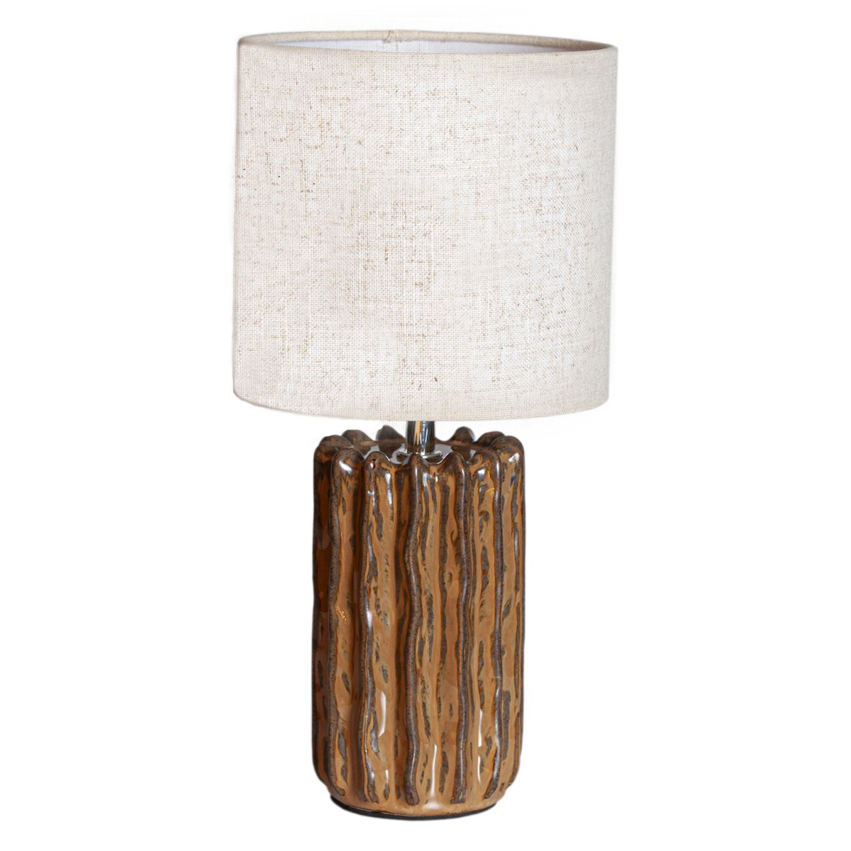 Flint 33cm Marrón lámpara de mesa De Cottex - Flint es una l&aacute;mpara de mesa decorativa con una llamativa base de cer&aacute;mica marr&oacute;n.