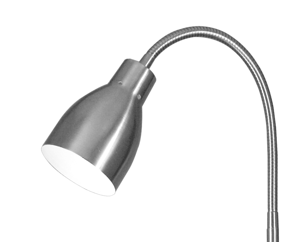 Sarek Acero lámpara de pie De Aneta Lighting - Sarek es una elegante lámpara de pie realizada en metal cepillado mate con un brazo flexible para ajustar la luz fácilmente.
