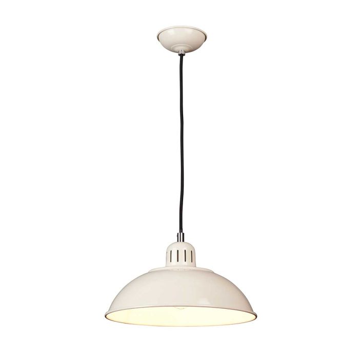 Franklin Ø30 Blanco cremoso Lámpas de techo De Elstead Lighting - Den vita insidan av sk&auml;rmen ger en klar och bra ljusspridning.