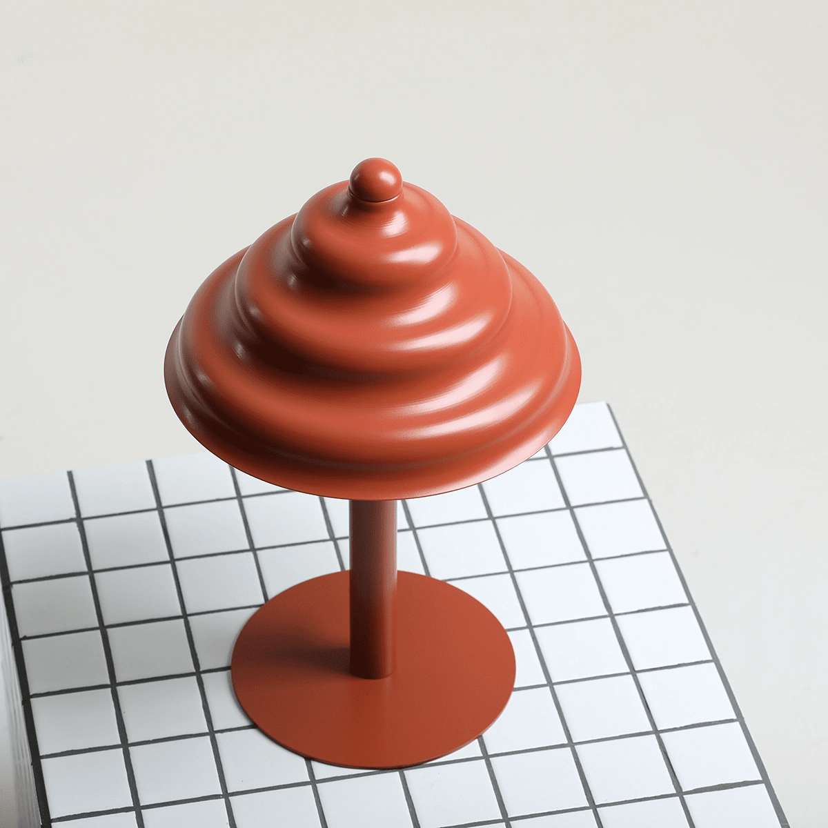 Wave 36cm Naranja lámpara de mesa De Artera - La lámpara está hecha de metal de color marrón rojizo.