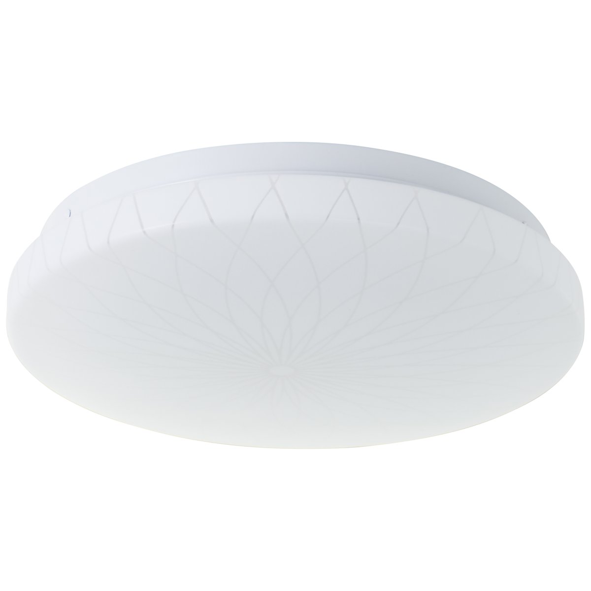 Farah Ø26 Blanco plafón De Brilliant - La fuente de luz LED integrada produce una luz blanca c&aacute;lida (3000 K) y una luminosidad de 1400 l&uacute;menes, perfecta para crear un ambiente agradable y bien iluminado, como un pasillo o una cocina.