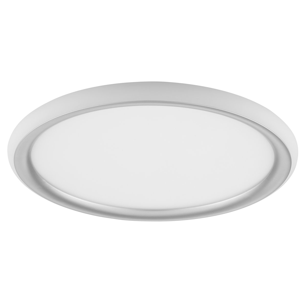 Carloz Ø40 Plata plafón De Brilliant - La luz se puede regular en tres niveles mediante un interruptor est&aacute;ndar:&nbsp;Solo se ilumina el panel central para una iluminaci&oacute;n intensa y directa de toda la estancia.