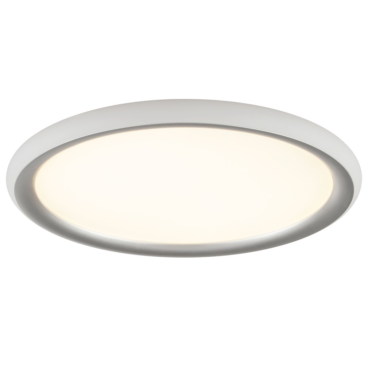 Carloz Ø40 Plata plafón De Brilliant - La luz se puede regular en tres niveles mediante un interruptor est&aacute;ndar:&nbsp;Solo se ilumina el panel central para una iluminaci&oacute;n intensa y directa de toda la estancia.